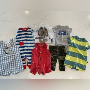 Size 3-6 month clothes. Some new with tags.